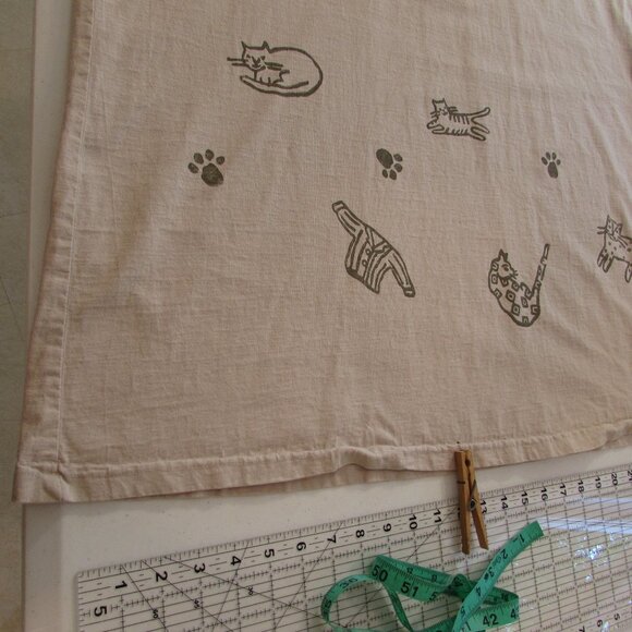 Vintage Viva City Beige Cats/Clothes Cotton Maxi Pockets XL - Picture 15 of 16